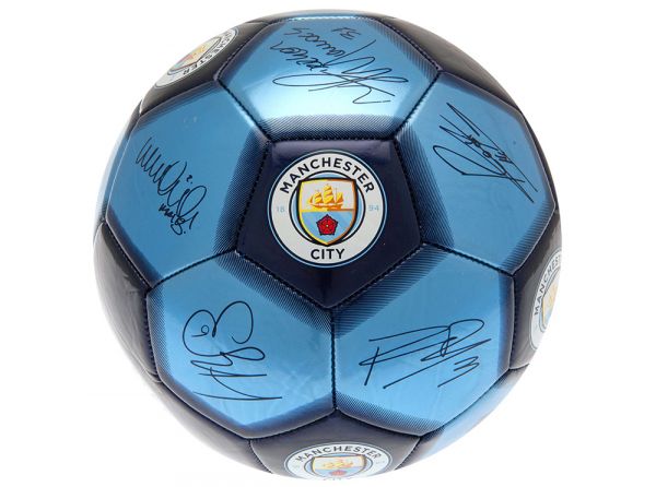 Mancester City F.C Signature Ball Size 5 Sky Blue Navy