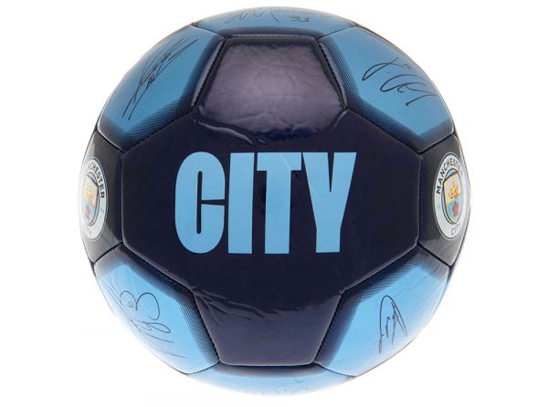 Mancester City F.C Signature Ball Size 5 Sky Blue Navy
