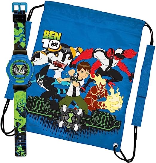 Official Ben 10 Watch And Sports Bag Set Character Kids Novelty Item