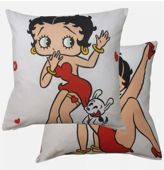 Betty Boop Eras Cushion Covers Decorative Decor Betty Fans Retro Polkadots