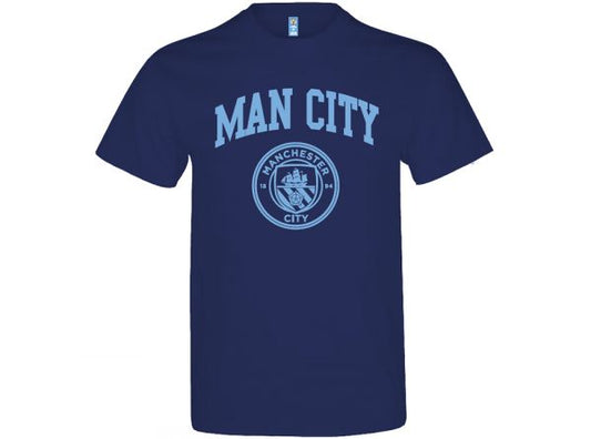 Manchester City F.C Crest Navy Adults T-Shirt