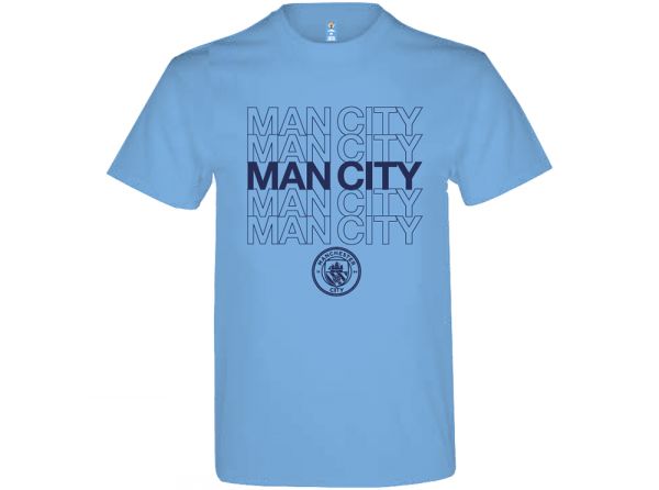 Manchester City F.C Crest Sky Blue T-Shirt Adults