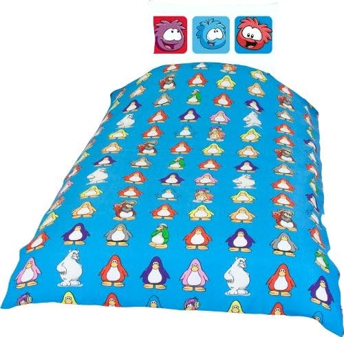Single Bed Duvet Cover Set Club Penguin Reversible Character Bedding Vintage