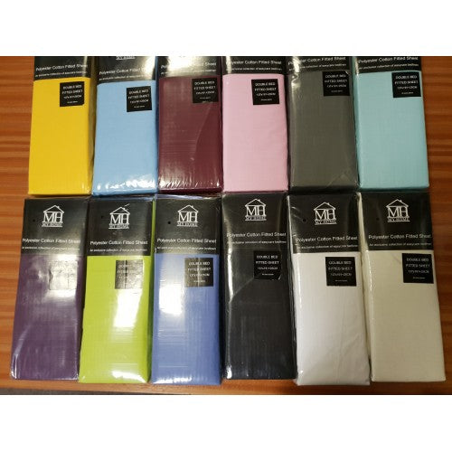12 x Wholesale Price Assorted Fitted Sheets Polycotton Luxury Single