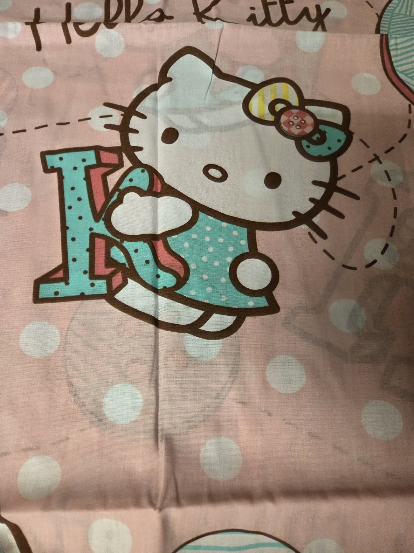 JUNIOR TODDLER HELLO KITTY STITCHES DUVET COVER SET CHARACTER BEDDING POLYCOTTON