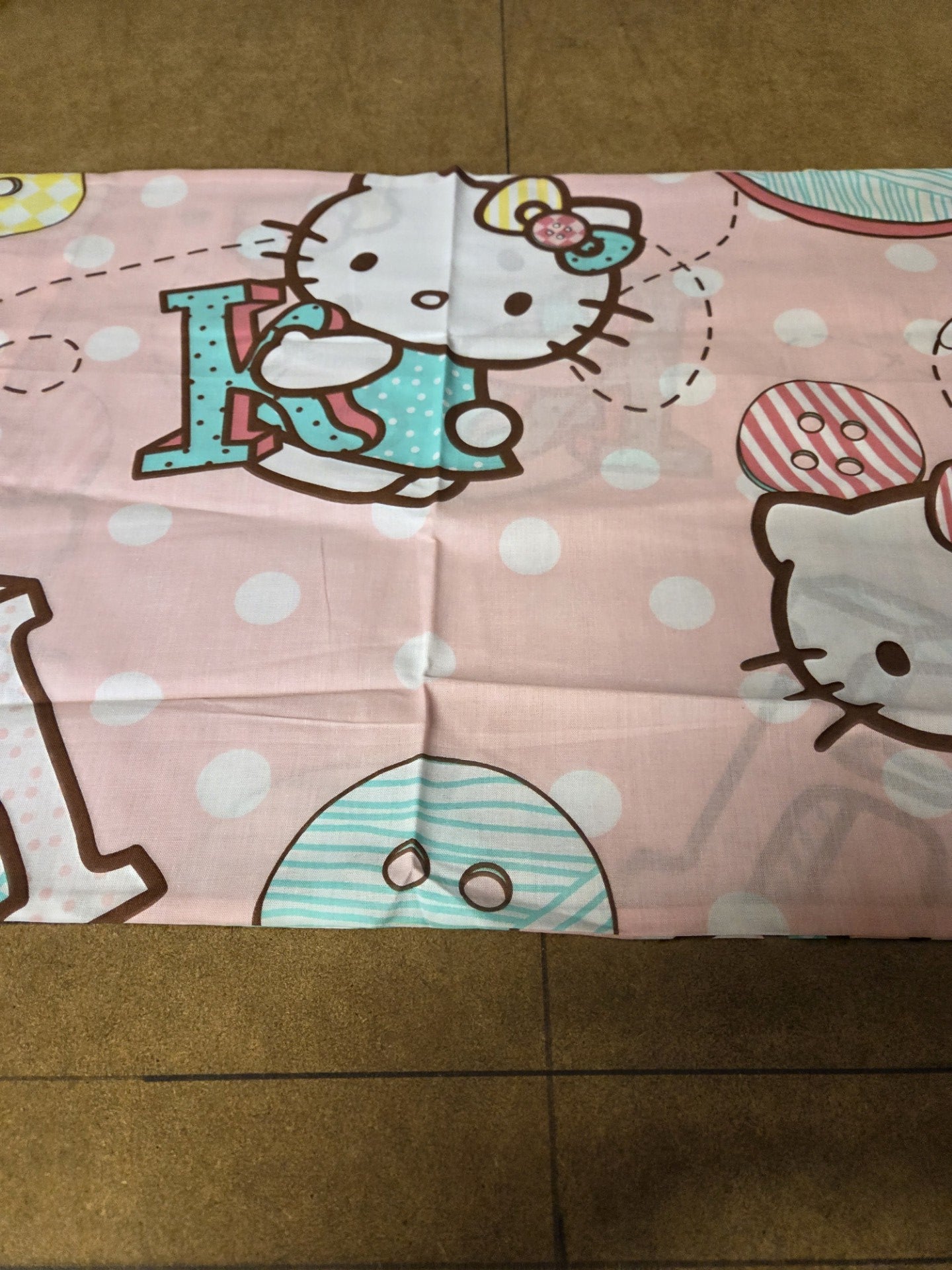 JUNIOR TODDLER HELLO KITTY STITCHES DUVET COVER SET CHARACTER BEDDING POLYCOTTON