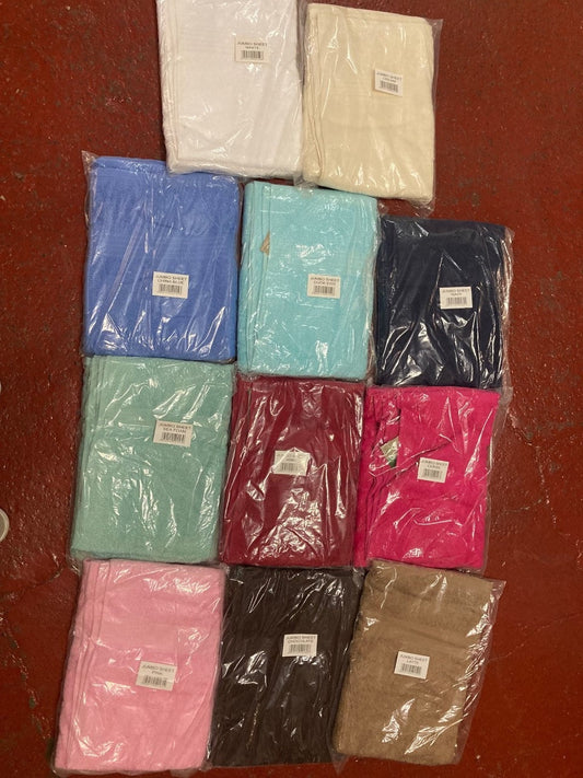 Jumbo Bath Sheets Assorted Colours 100% Cotton Box Of 25 & 2 Bathrobes