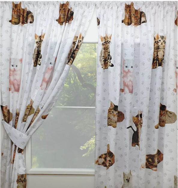 Cute Kittens Official Rachael Hale 66" x 72" Pencil Pleat Curtains Unlined Kids Room
