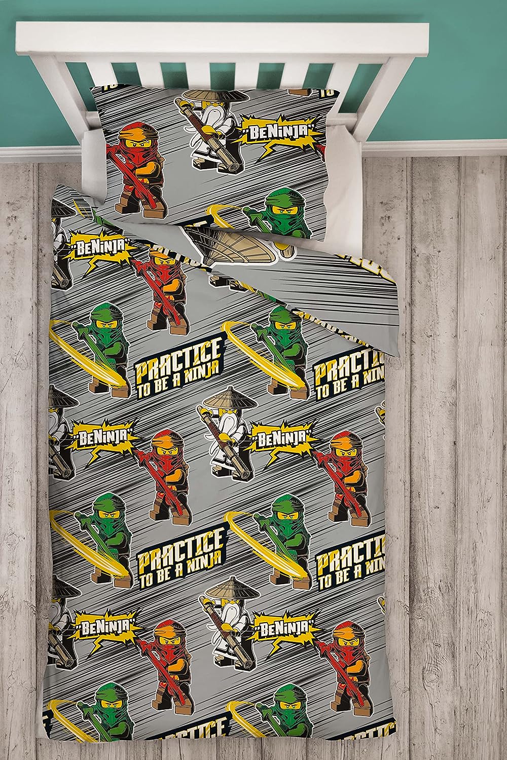 Single Bed Lego Ninja Mission Reversible Duvet Cover Set Character Bedding
