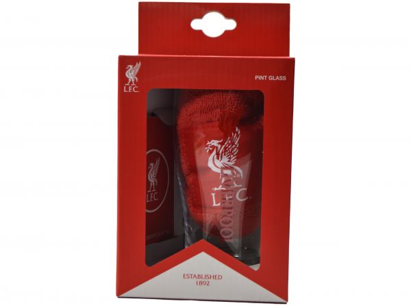 Liverpool F.C Mini Bar Set Gift Idea Coasters Towel Pint Glass
