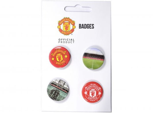 Manchester United Four Pack Button Badges