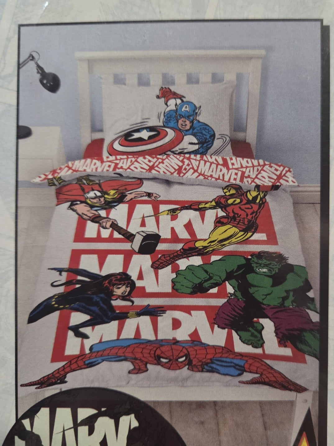 Single Bed Duvet Cover Set Marvel Avengers Reversible Character Bedding Glow In The Dark