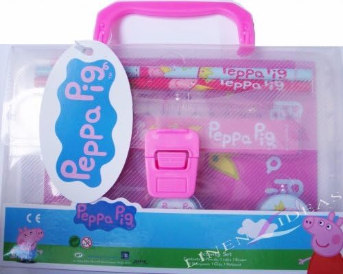Peppa Pig Official Stationery Set Filled Pencils Ruler Notepad Eraser Clip Kids