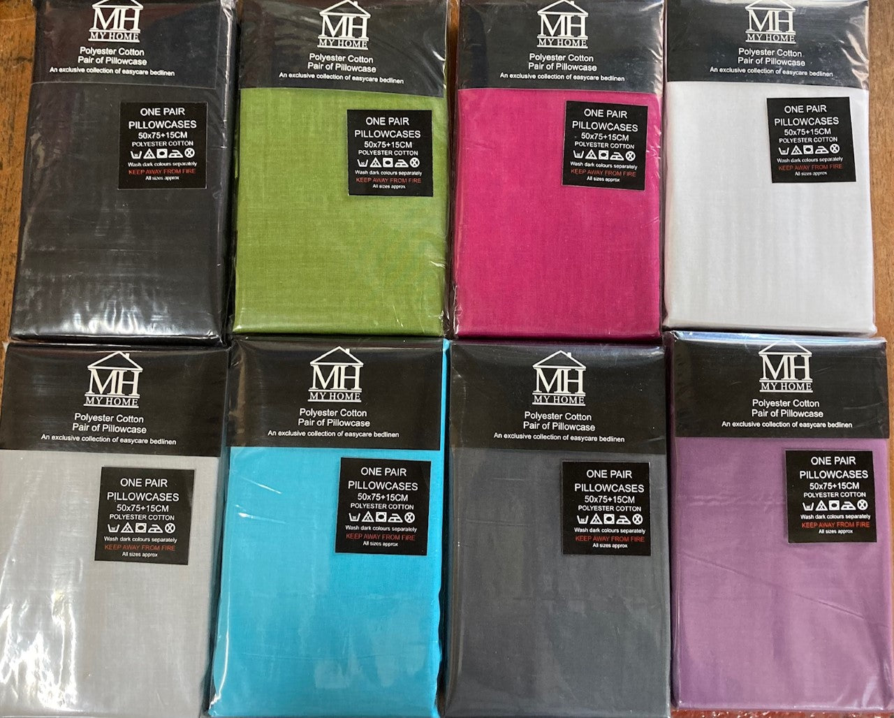 Wholesale 24 x Assorted Housewife Pillowcases Polycotton Luxury