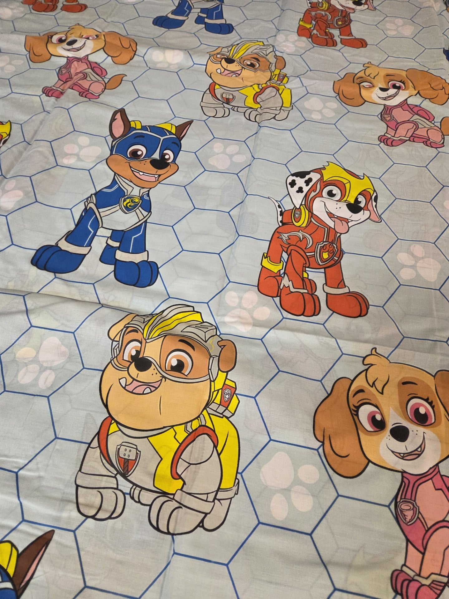 JUNIOR TODDLER PAW PATROL MIGHTY DUVET COVER SET CHARACTER BEDDING POLYCOTTON