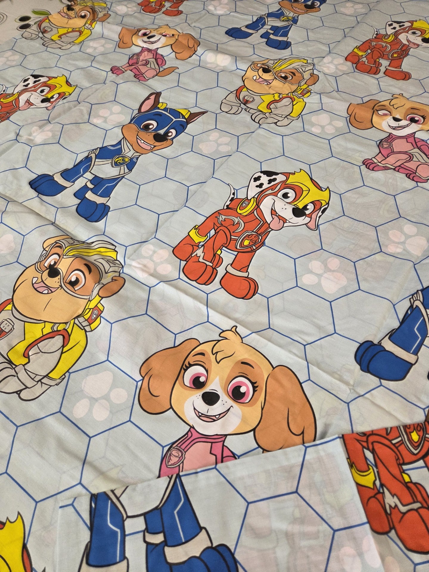 JUNIOR TODDLER PAW PATROL MIGHTY DUVET COVER SET CHARACTER BEDDING POLYCOTTON