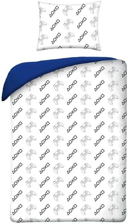 Single Bed PlayStation Official Panel Duvet Cover Set "Reversible" Bedding Set