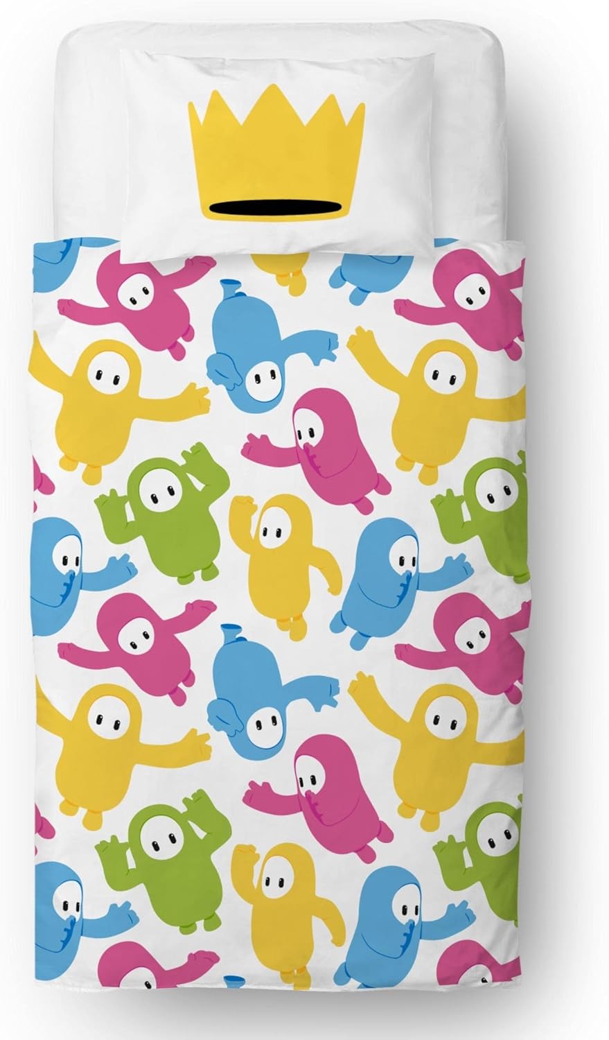 Single Bed Fall Guys Official Kids Gaming Character Reversible Bedding Set