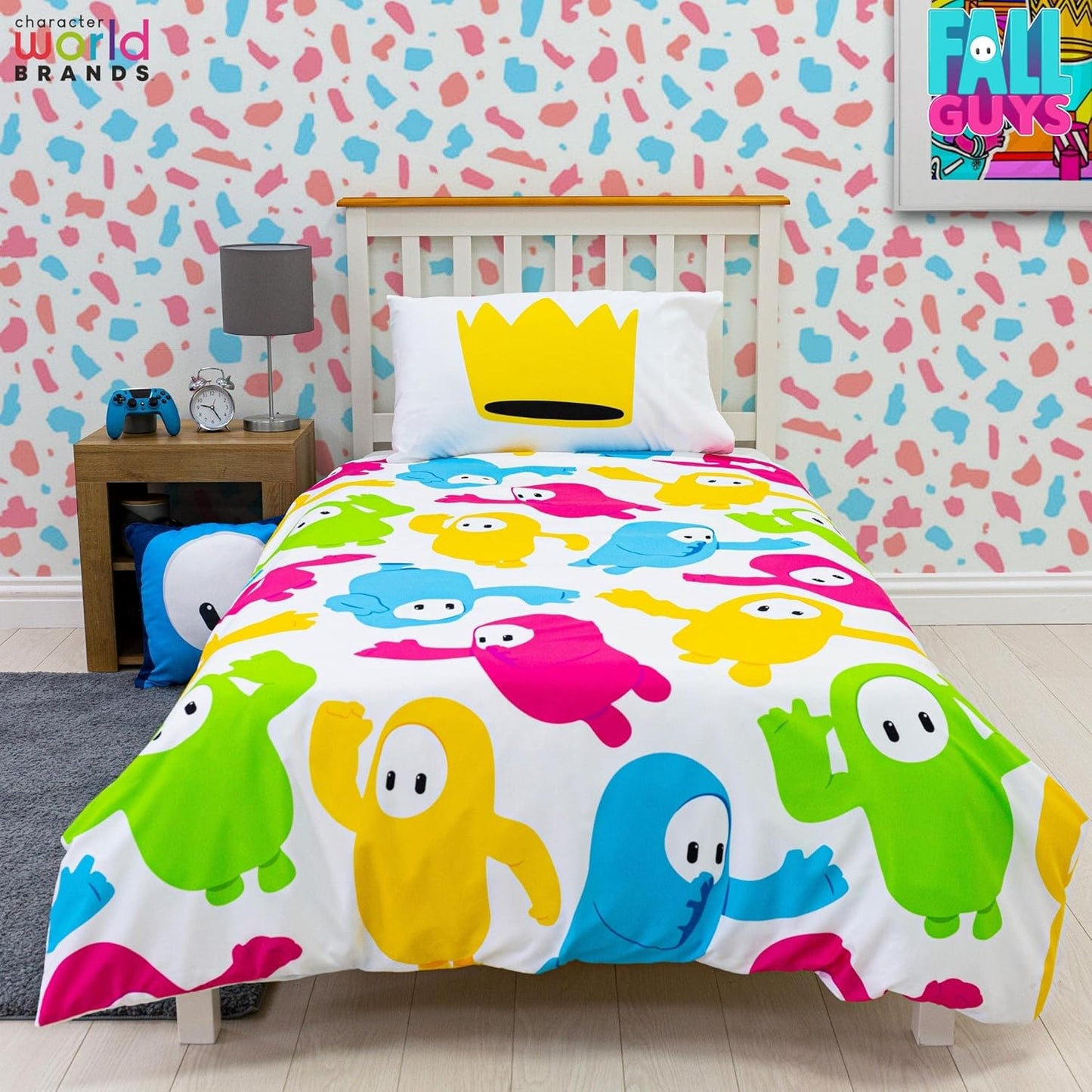 Single Bed Fall Guys Official Kids Gaming Character Reversible Bedding Set