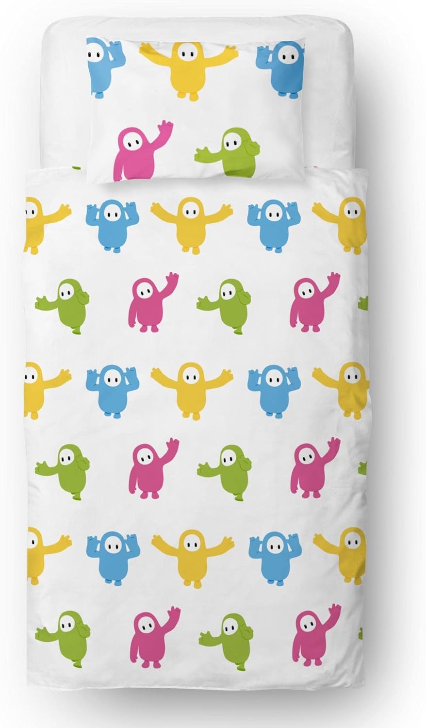 Single Bed Fall Guys Official Kids Gaming Character Reversible Bedding Set