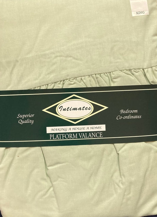 King Size Platform Valance Sheet Willow Green Polycotton 150 Thread Count Percale