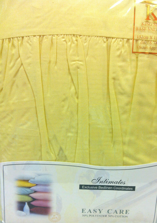 King Size Yellow Base Valance Sheet Polycotton 150 Thread Count Percale