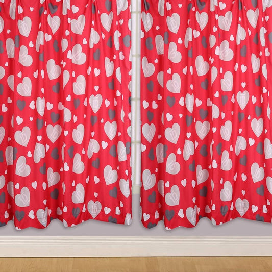 One Direction 'Boyfriend' Hearts 66" x 72" Unlined Pencil Pleat Character Curtains