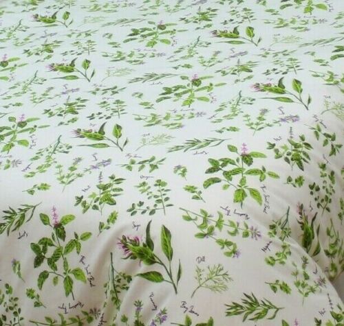 Single Bed Fitted Sheet Herb Garden Thyme 100% Natural Cotton 16" Deep Box