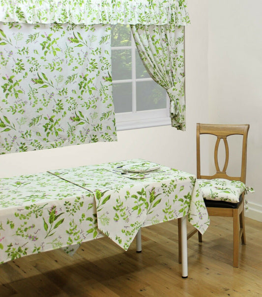 Herb Garden 54" x 72" Oblong Table Cloth 4 - 6 Place Setting 100% Natural Cotton