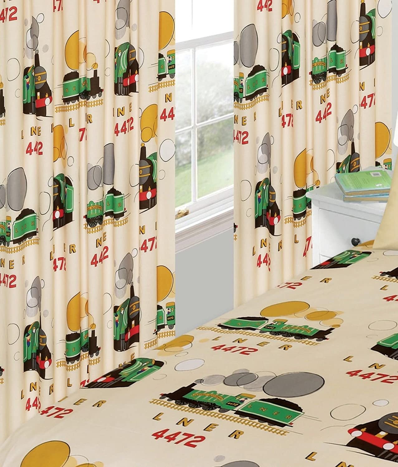 Little Flying Scotsman 66" x 54" Pencil Pleat Curtains