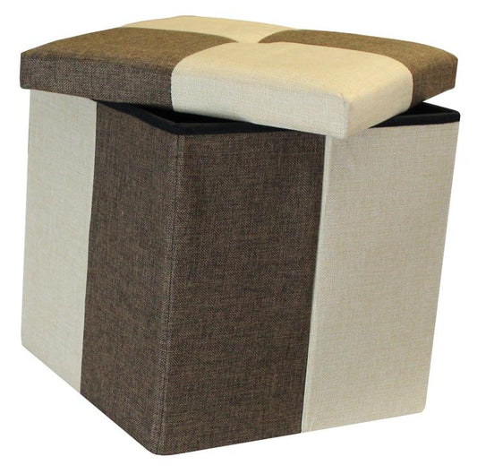 Quattro Storage Ottoman Foot Stool Seat Storage Box Brown Latte