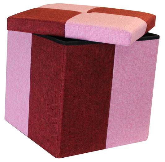 Quattro Storage Ottoman Foot Stool Seat Storage Box Wine Pink
