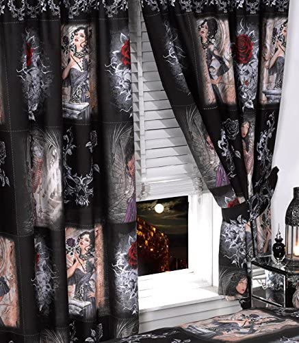 Alchemy Gothic Story Of The Rose 66" x 72" Pencil Pleat Curtains