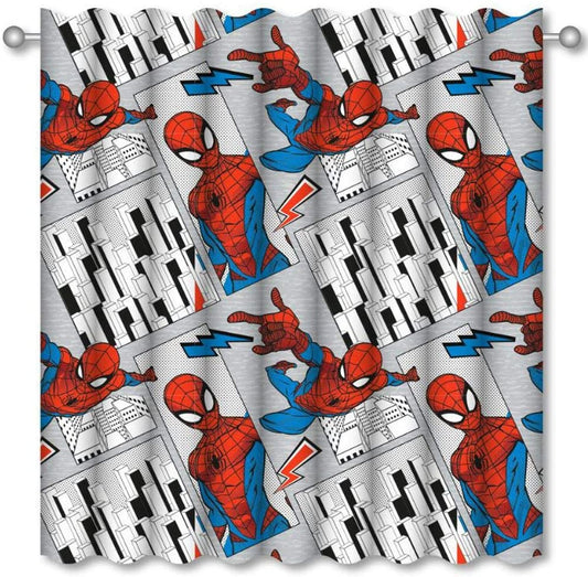 Disney Marvel Spiderman 'Flight' 66" x 72" Unlined Pencil Pleat Character Curtains