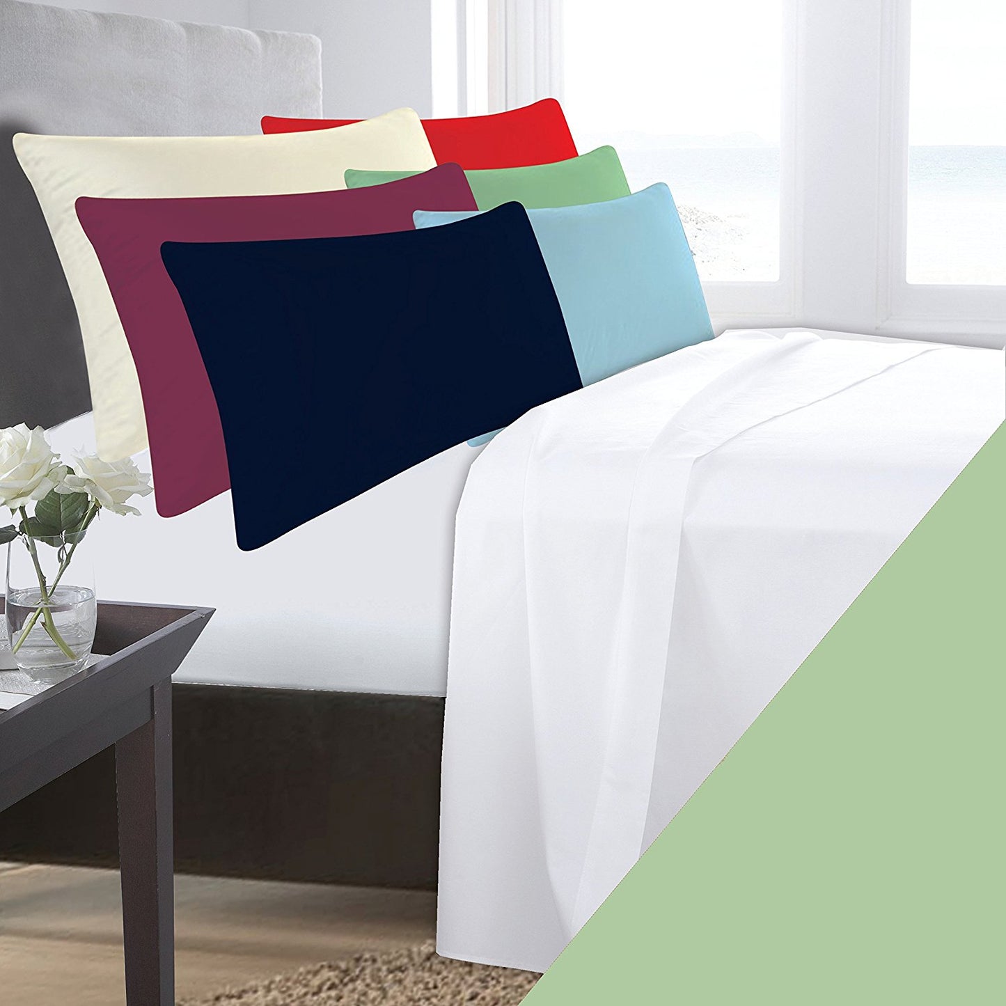Fitted Sheets Willow Green Polycotton Luxury