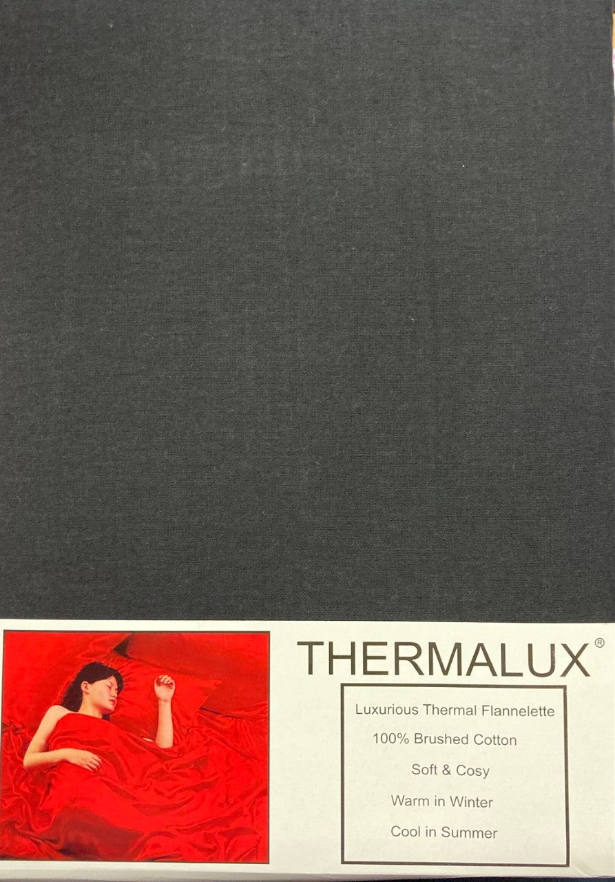 King Size 18" Flannelette Fitted Sheet Black 100% Brushed Cotton Luxury