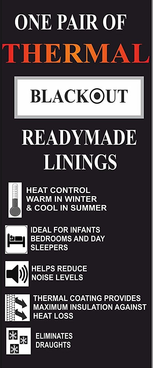 Blackout Lining 66" x 88" Thermal Lining Pencil Pleat 3 Pass Insulated
