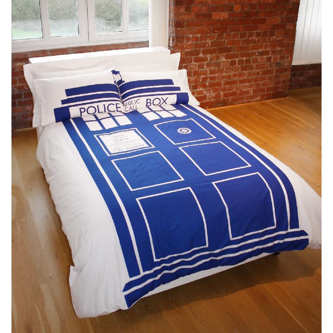 Official Dr Who Double Bed Duvet Cover Set BBC Dr Who Tardis