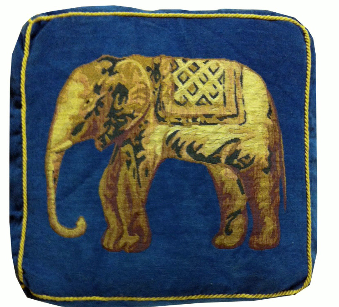 Elephant Vintage Dark Blue Animal Design Filled Bean Bag