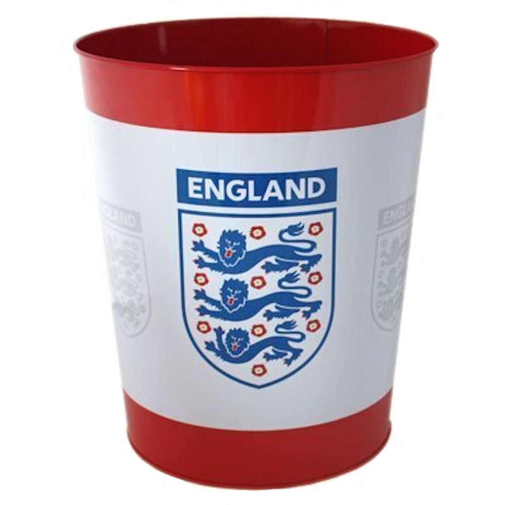 England White Red Football Metal Bin