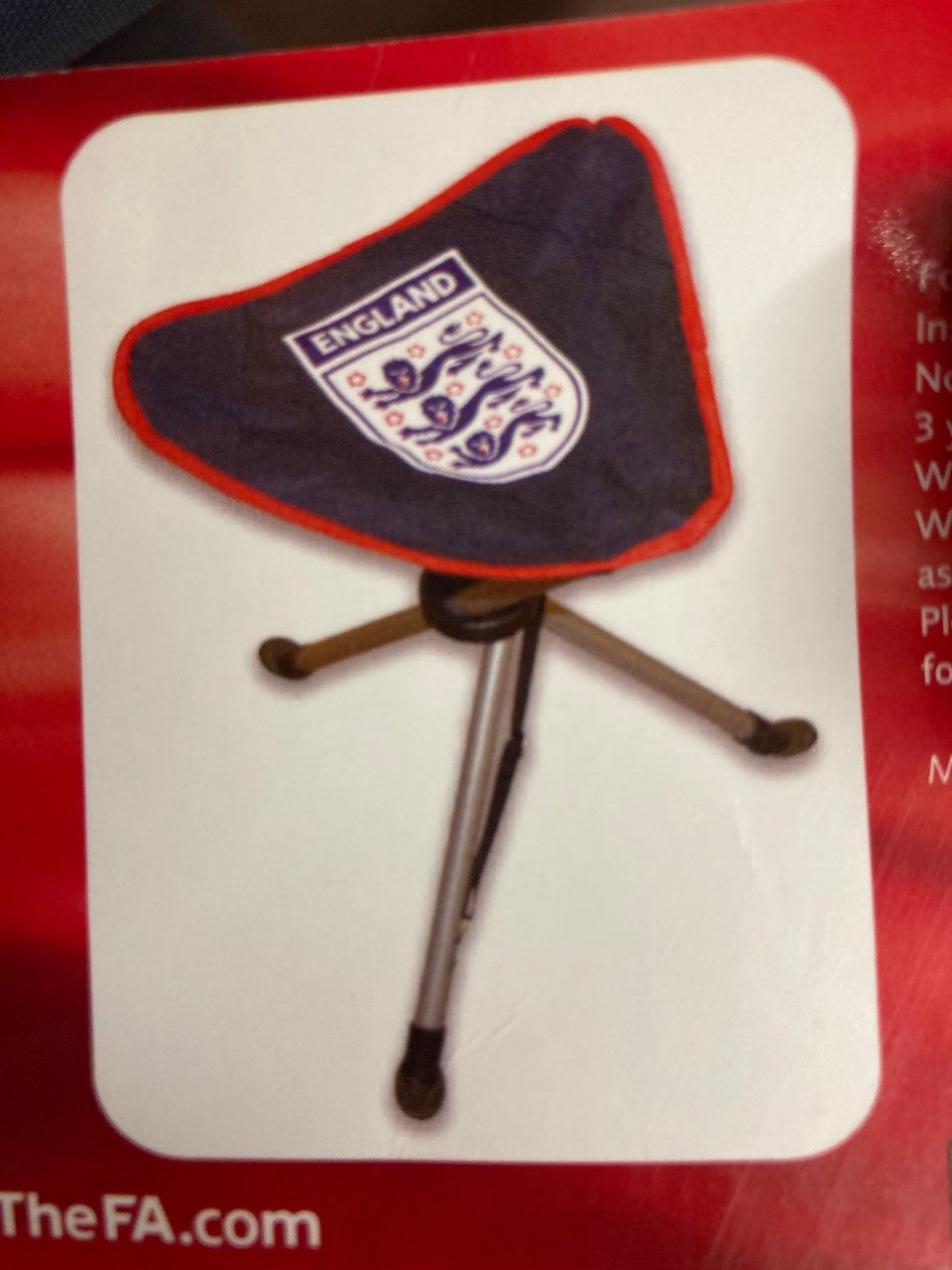 England Camping Chair Football Team Crest Tripod Chair