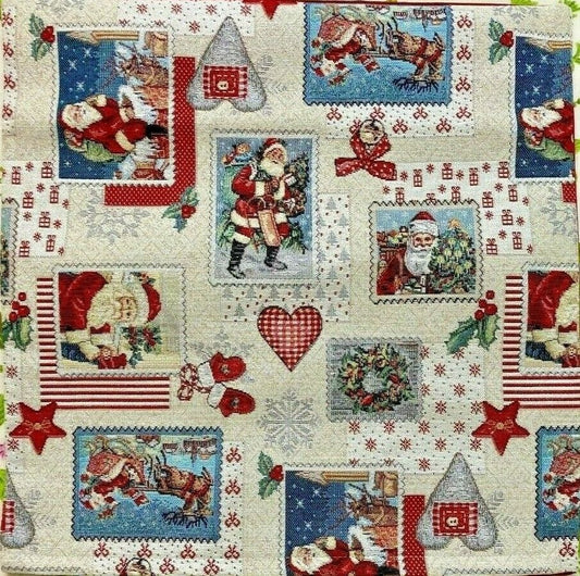 Father Christmas Cushion Covers Hearts Stars Reversible 45cm x 45cm Festive x2