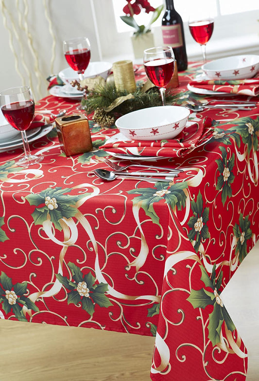 Christmas Goodwill Red 4 Pack Napkins 43cm x 43cm (17"x 17") Festive Linen
