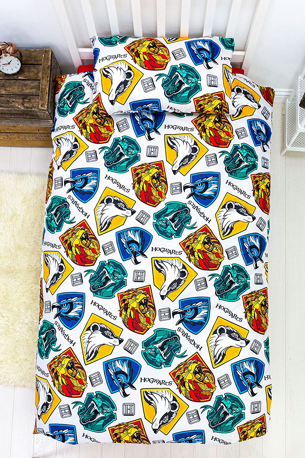 Single Bed Harry Potter Grid Reversible Duvet Cover Set Character Bedding