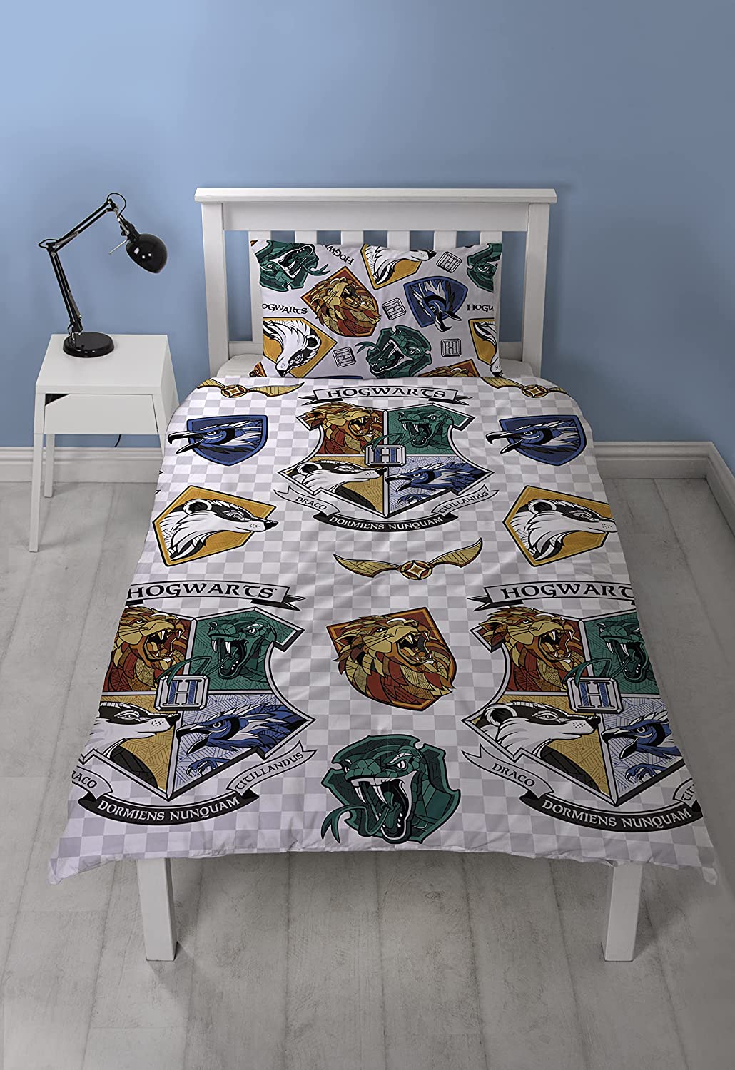 Single Bed Harry Potter Grid Reversible Duvet Cover Set Character Bedding