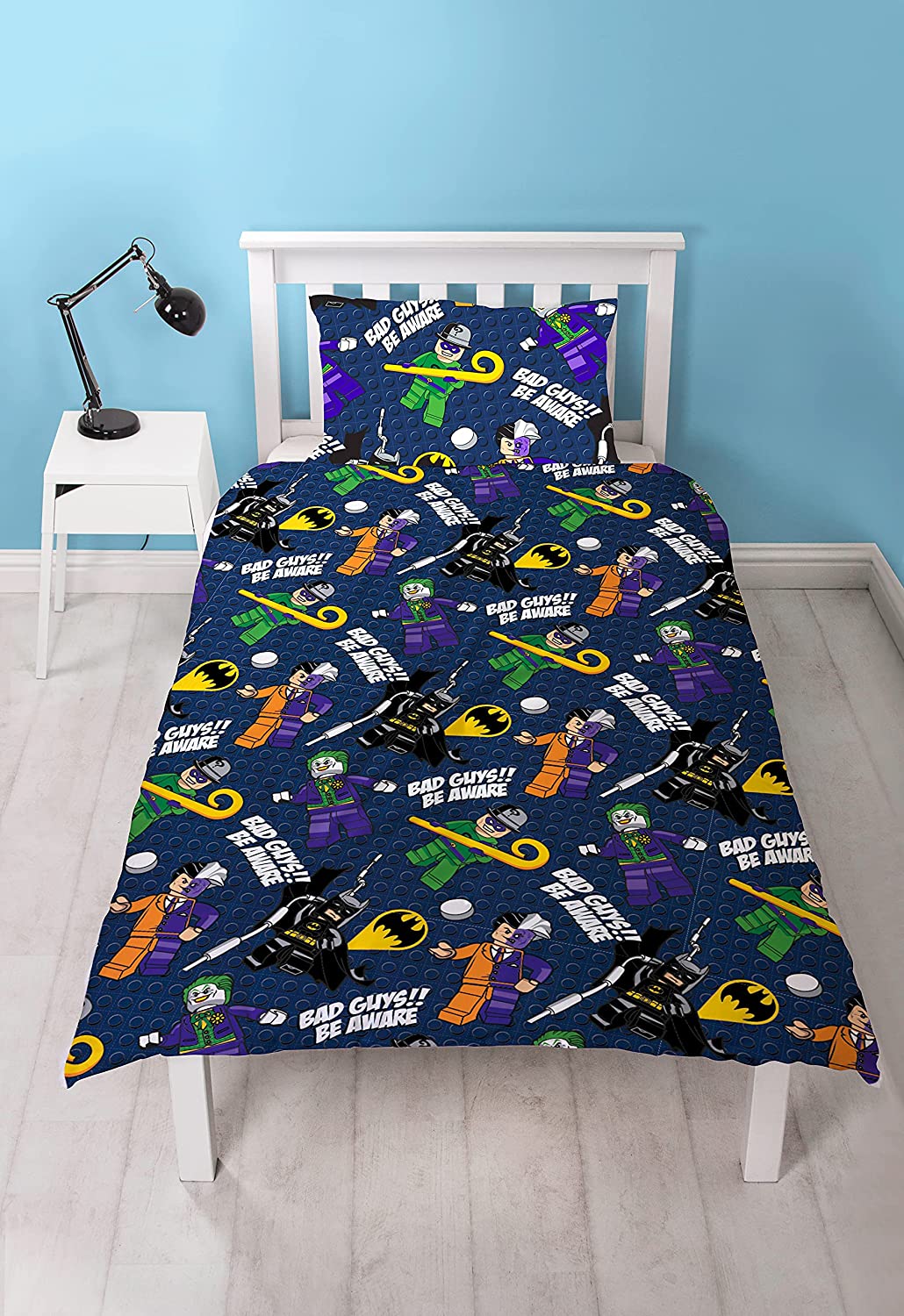 Single Bed Lego Super Heroes Challenge Reversible Duvet Cover Set Character Bedding