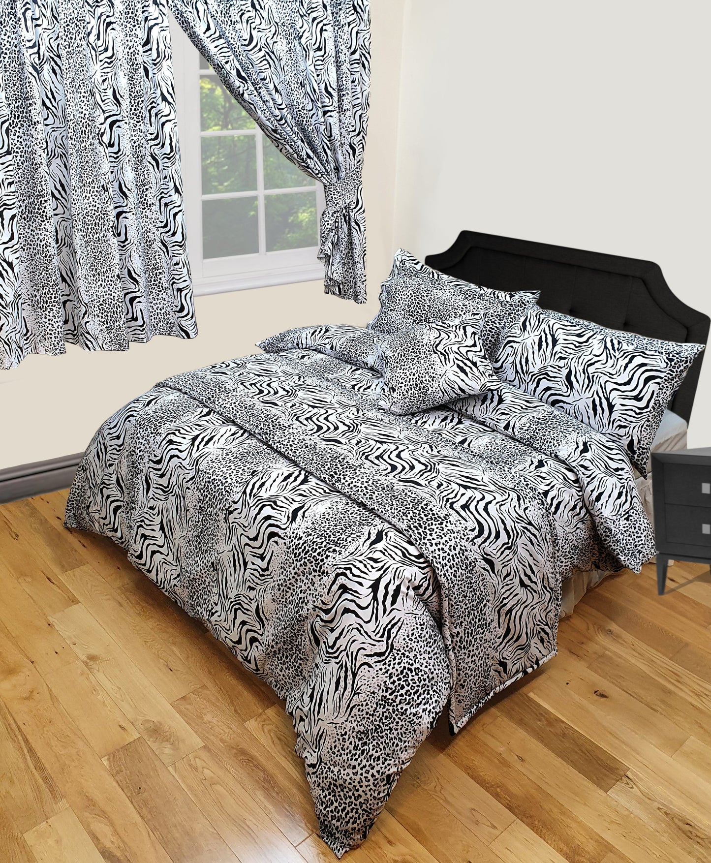 Double Bed Size Duvet Cover Set Kalahari Animal Print Zebra Tiger Leopard