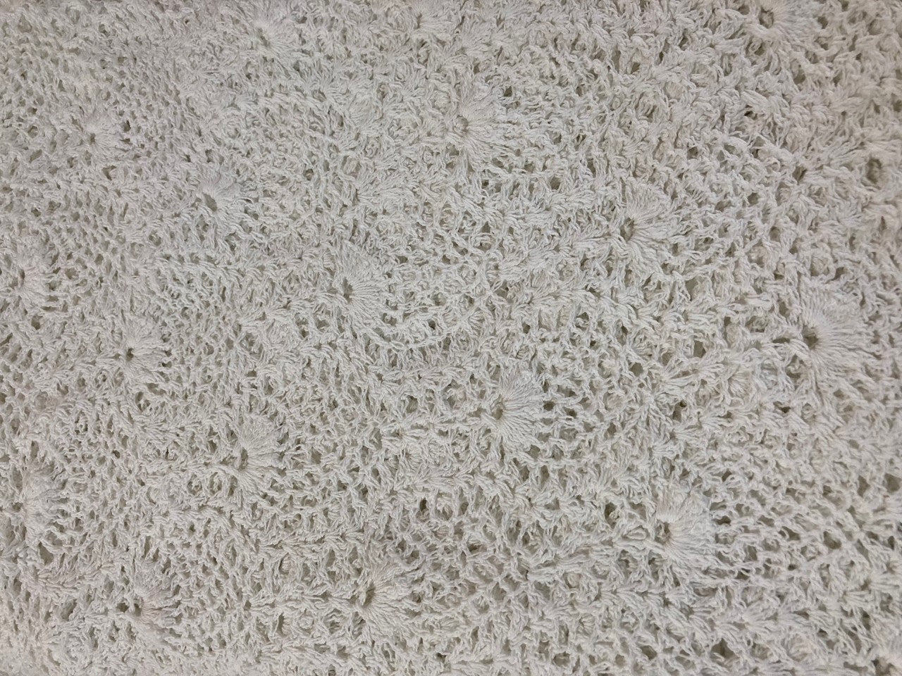 Hand Crochet Lace Tablecloth 90" Round White 100% Cotton Luxury