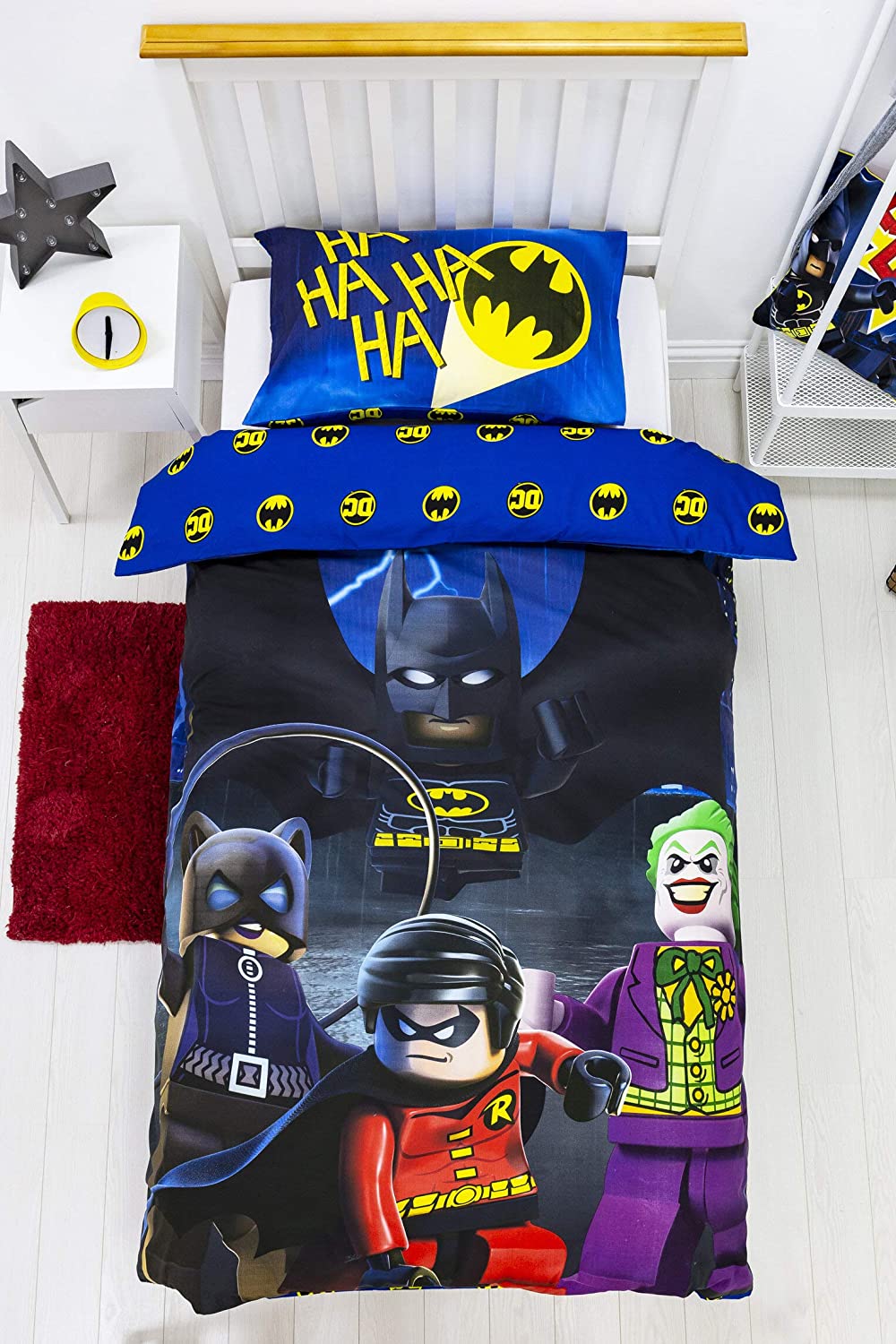 Single Bed Lego Heroes Challenge Reversible Duvet Cover Set Character Bedding Official