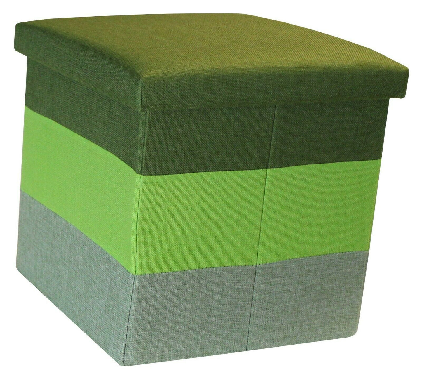 Linear Storage Ottoman Green Three Tone Foot Stool Seat Storage Box